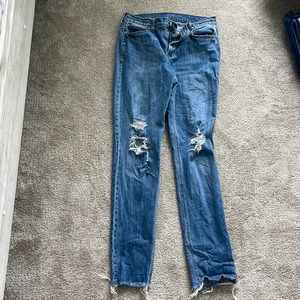 Old Navy size 6 tall straight leg distressed jeans